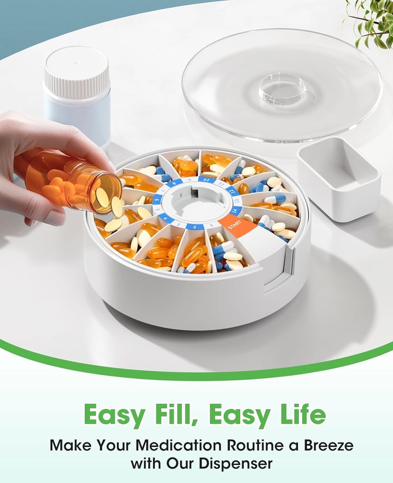 Daviky Pill Dispenser with 14 Large Compartments for Hanging or Standing Use, Weekly (14 Day) Pill Organizer 2 Times a Day, Daily Pill Box Organizer Dispense Vitamin/Supplement for Elderly/Dementia - Image 4