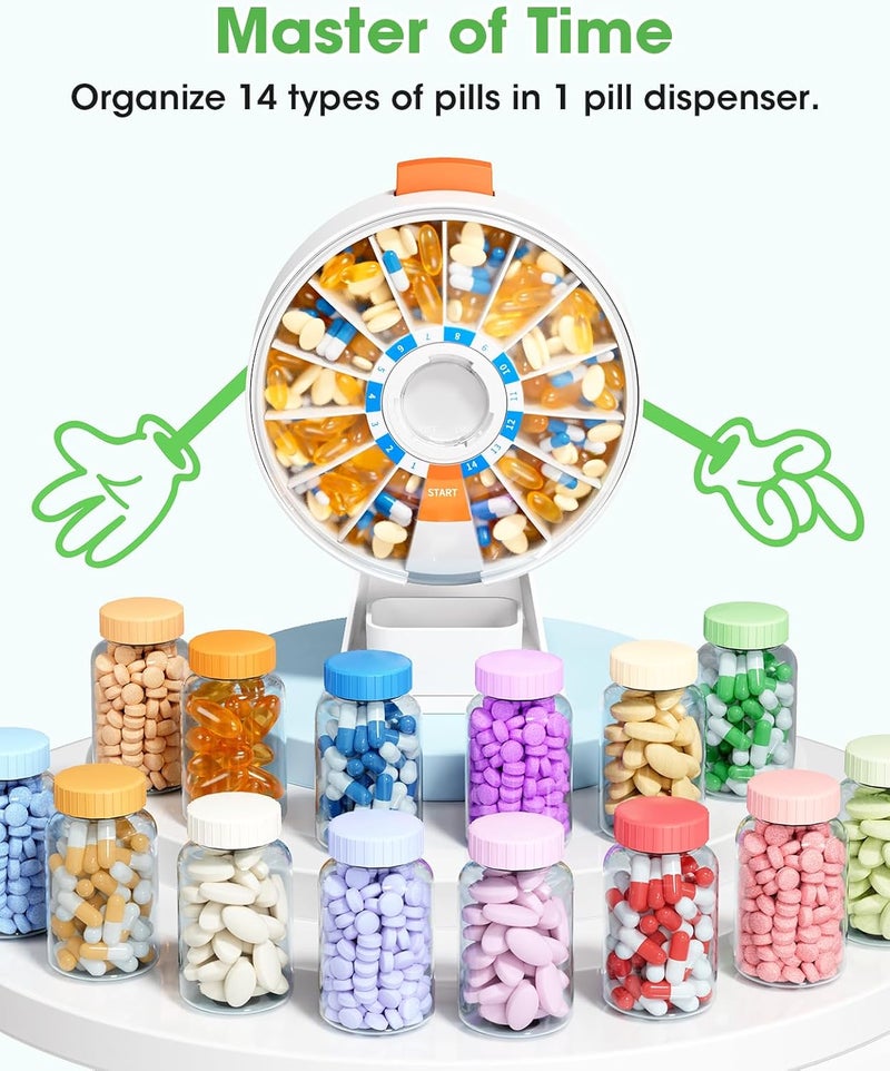 Daviky Pill Dispenser with 14 Large Compartments for Hanging or Standing Use, Weekly (14 Day) Pill Organizer 2 Times a Day, Daily Pill Box Organizer Dispense Vitamin/Supplement for Elderly/Dementia - Image 5