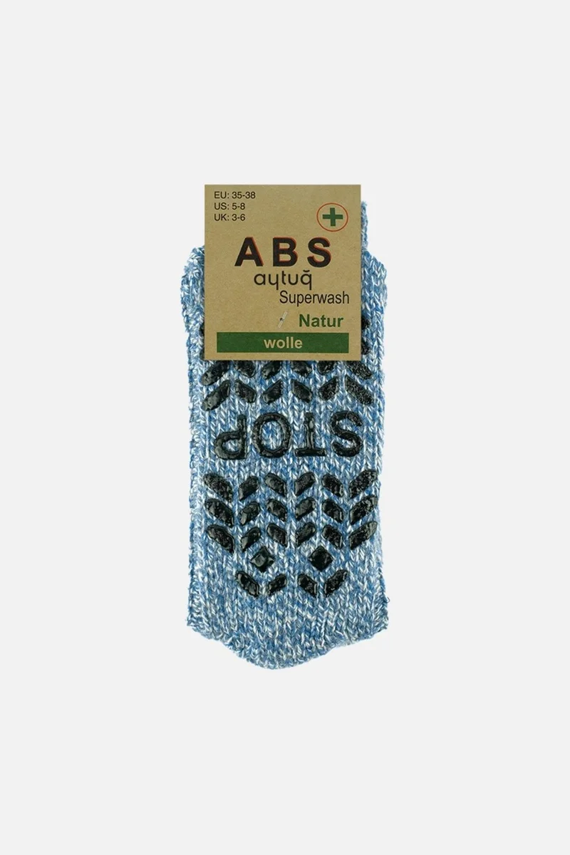 Aytuğ Men's Merino Wool Cold Blocker Winter Blue Socks - A-6043-M