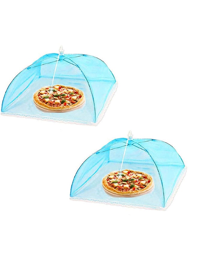 O Ozone Mesh Food Cover Tent [ Large Size ] Umbrella Food Cover [ Avoid flys and insects flying into your food ] [ Indoor and Outdoor Use ] [ Camping Utensil ] Blue (Pack Of 2)  - Image 1