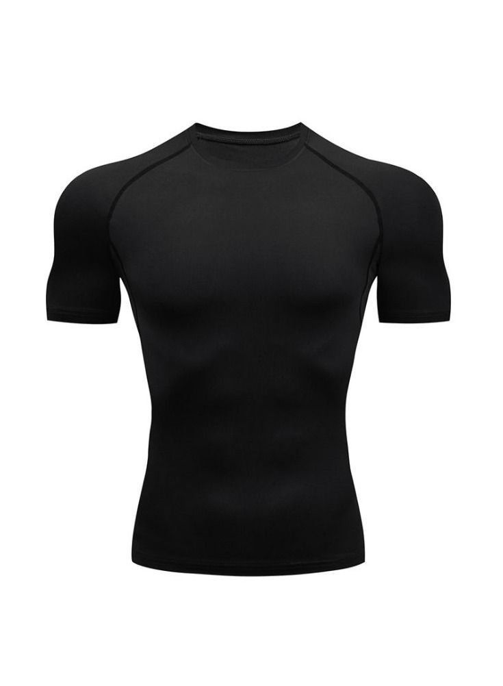 NIBEMINENT 3-Piece Running Fitness Suit, Tight Short Sleeves, Pants, Sports Shorts  - Image 2