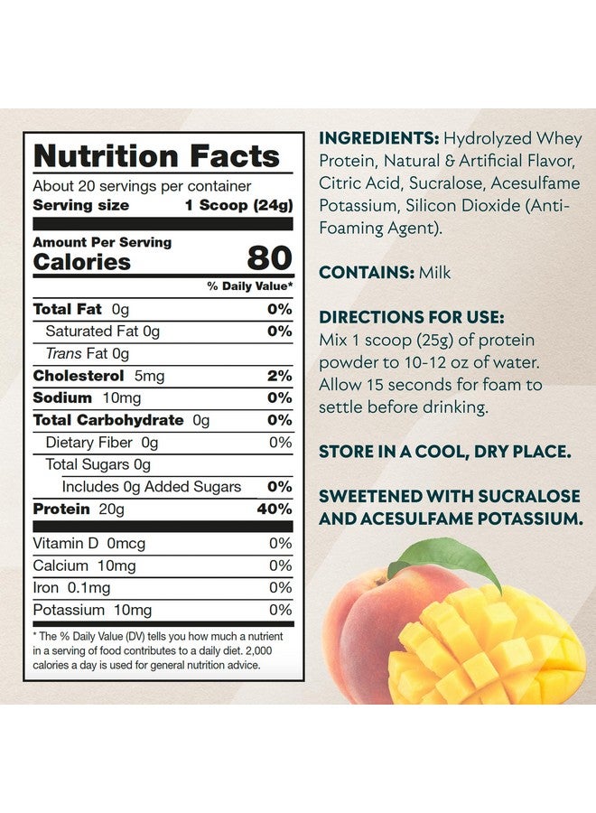 Myprotein Clear Whey Isolate Protein Powder, 1.1 Lb (20 Servings) Peach Mango, 20g Protein per Serving, Naturally Flavored Drink Mix - Image 3