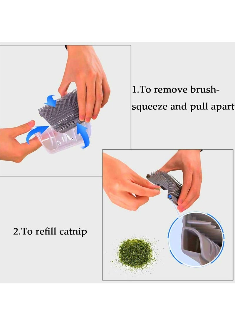 Loquat 2 Pack Cat corner comb，Wall Corner Scratcher Groomers Soft Grooming Massage Combs for Short Long Fur Cats,Cat Self Groomer,Cat Brush Toy for Indoor Cats Kitten - Image 4