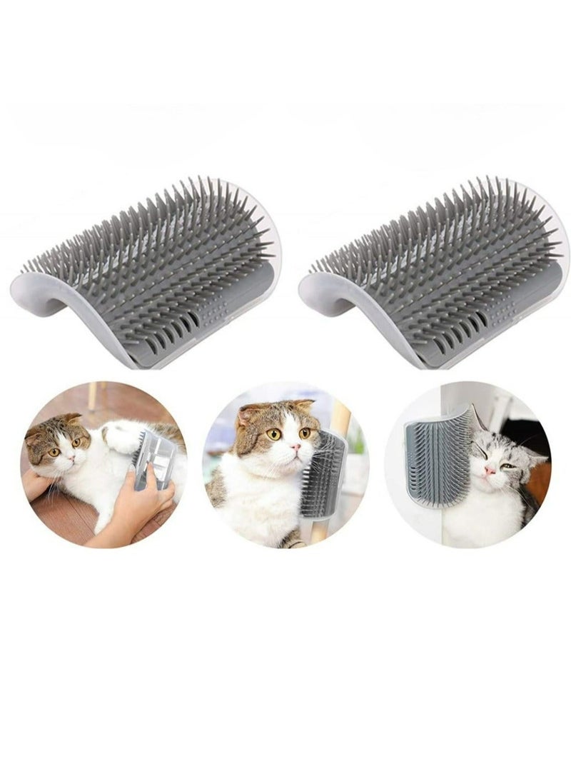 Loquat 2 Pack Cat corner comb，Wall Corner Scratcher Groomers Soft Grooming Massage Combs for Short Long Fur Cats,Cat Self Groomer,Cat Brush Toy for Indoor Cats Kitten - Image 1