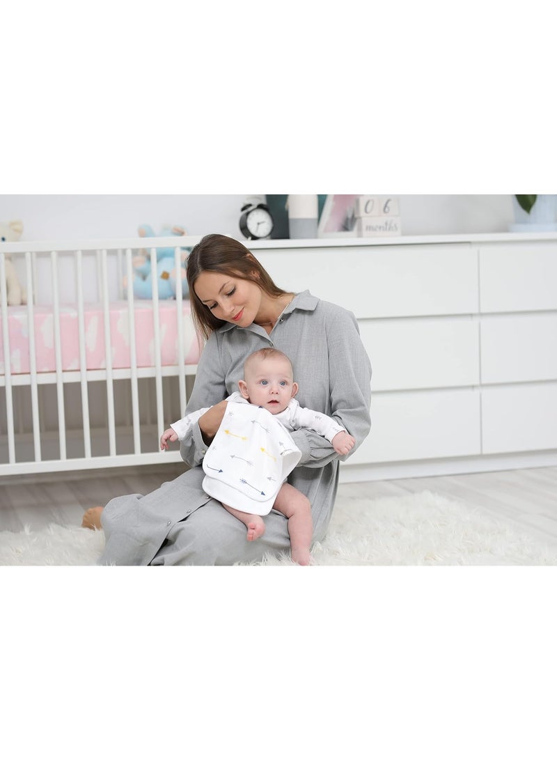 BaeBae Goods BaeBae Goods Burp Cloths for Baby Boy & Girl - Ultra Absorbent Burping Rags - Anti Shrink Unisex Burpy Clothes - Super Soft Jersey Cotton, Large 21"x10" - Thick for Newborn Cloth Diapers - 6 Pack  Grey - Image 3