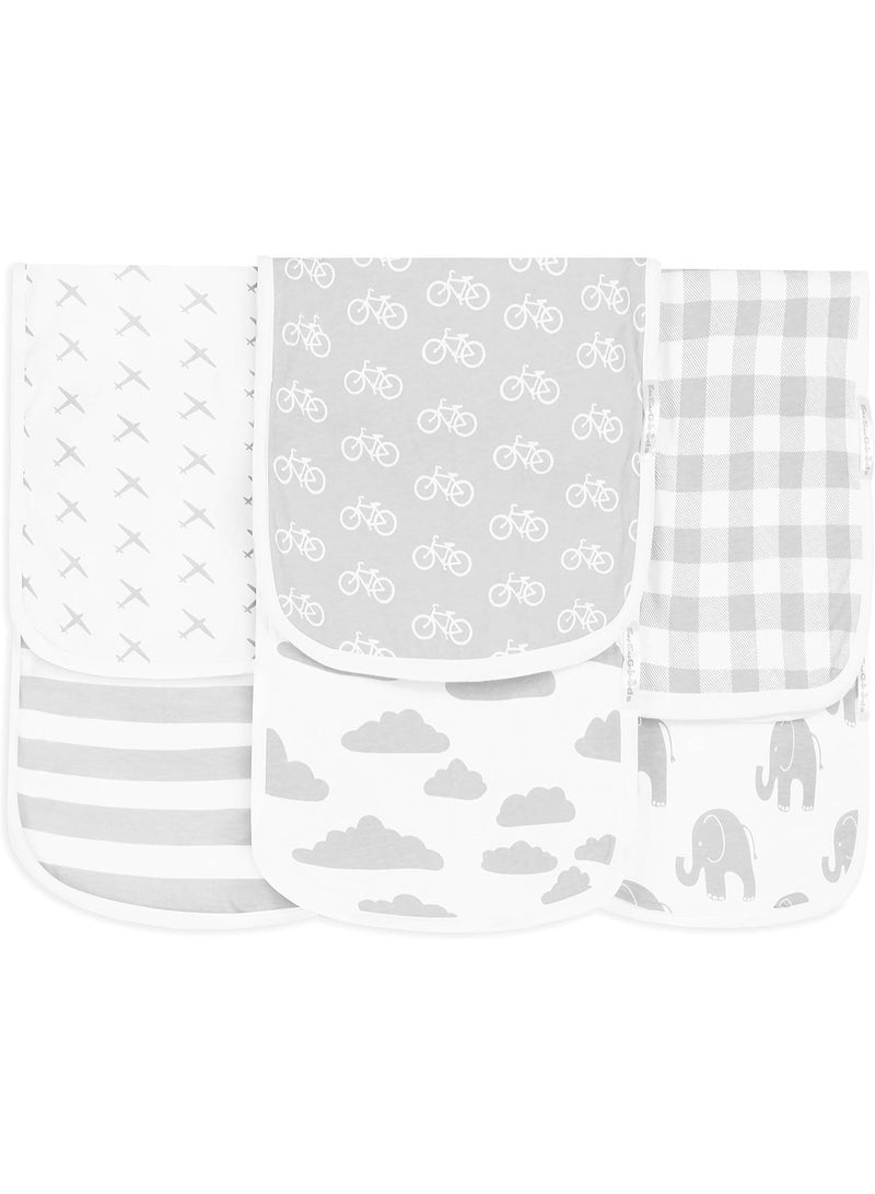 BaeBae Goods BaeBae Goods Burp Cloths for Baby Boy & Girl - Ultra Absorbent Burping Rags - Anti Shrink Unisex Burpy Clothes - Super Soft Jersey Cotton, Large 21"x10" - Thick for Newborn Cloth Diapers - 6 Pack  Grey - Image 4