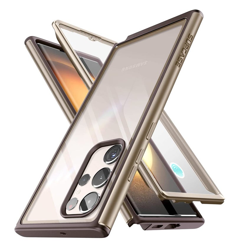 SUPCASE for Samsung Galaxy S23 Ultra Case with Builtin Screen Protector Edge XT Fingerprint Compatible MilitaryGrade Protection FullBody Clear Bumber Phone Case for S23 Ultra Cream - Image 2