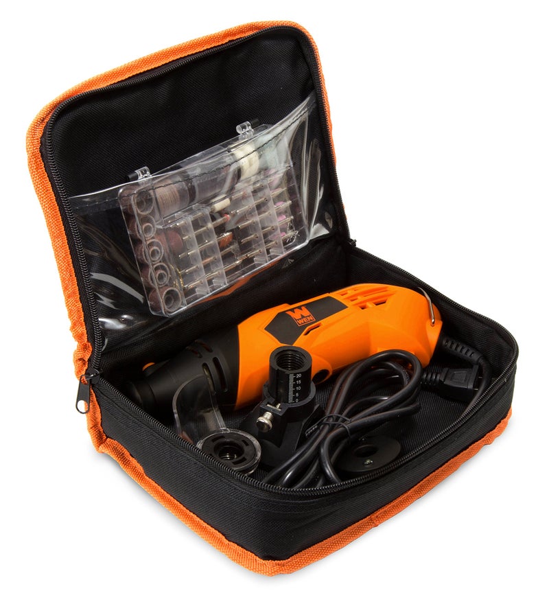 WEN 23114 1.4-Amp High-Powered Variable Speed Rotary Tool with Cutting Guide, LED Collar, 100+ Accessories, Carrying Case and Flex Shaft - Image 2