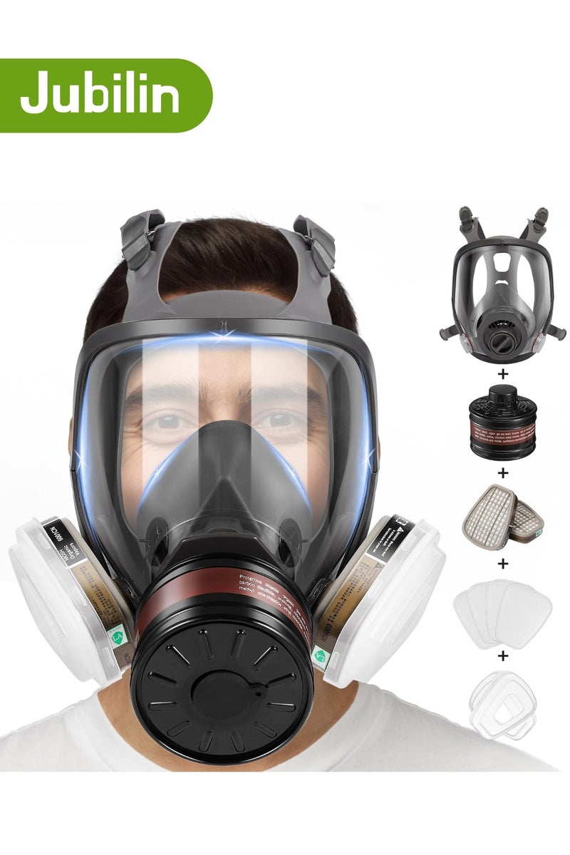 Jubilin Gas Mask for Painting, Dust, Chemicals, Pesticides, Renovation, Sanding, and Firefighting - Image 1