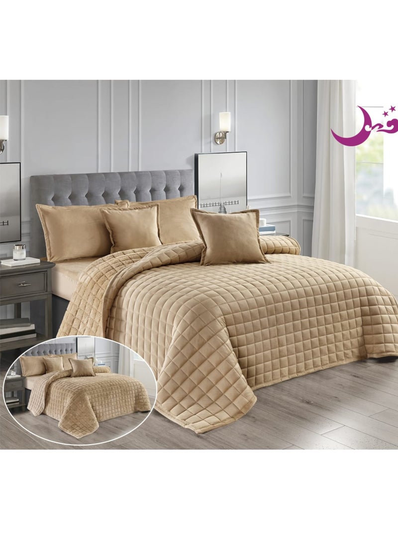 Double winter floral velvet compressed mattress