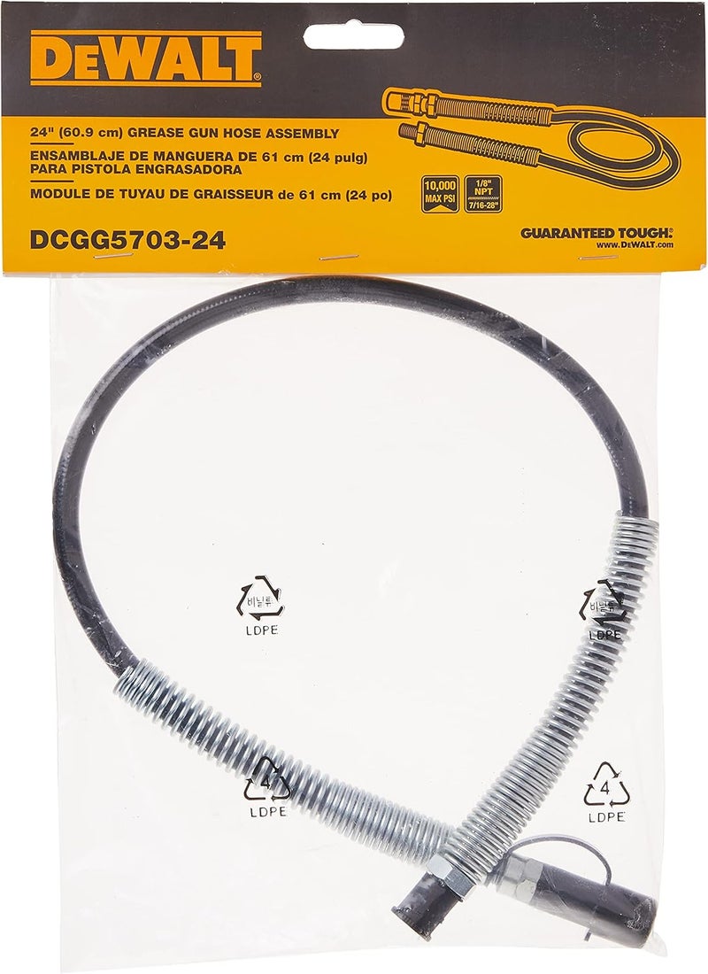 DEWALT Grease Gun Hose Assembly, 1/8-Inch NPT, 24-Inch - Image 4