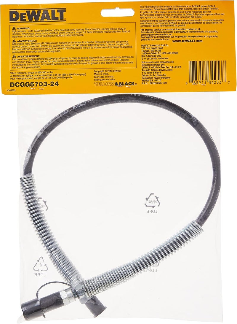 DEWALT Grease Gun Hose Assembly, 1/8-Inch NPT, 24-Inch - Image 5