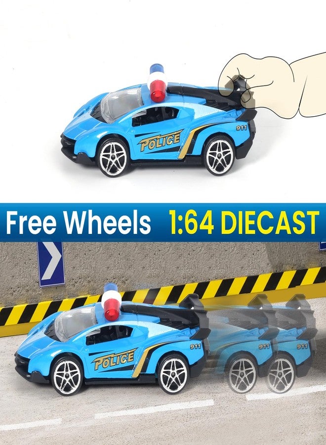 Oriate 1:64 Die-Cast Metal Police Car Toy Set - Collectable Police Sports Car Toy Model, Cake Topper, Birthday Gifts, Party Favors for Kids Age 3 4 5 6 7 8 and up - Image 5