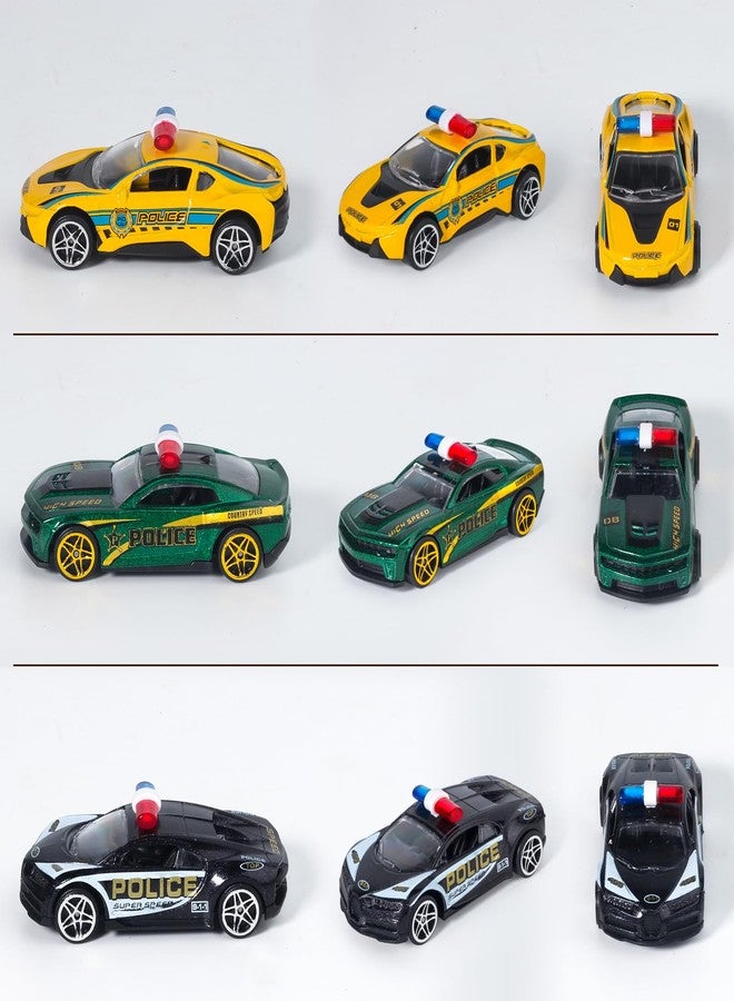 Oriate 1:64 Die-Cast Metal Police Car Toy Set - Collectable Police Sports Car Toy Model, Cake Topper, Birthday Gifts, Party Favors for Kids Age 3 4 5 6 7 8 and up - Image 2