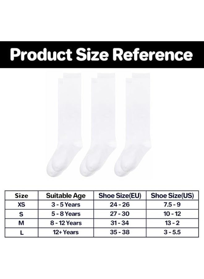3 Pairs of Girls Knee High Socks, School Uniform, Girls Cotton Long Socks, Dress Socks, Kids Seamless Socks - Image 4