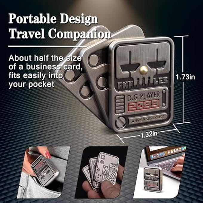 D.G.PLAYER Fidget Toys Adults, Metal EDC Fidget Slider, Poker Fidget Magnetic Toys for Anxiety, Relieve Stress, Focus, Find Inspiration, Portable Design - Image 2