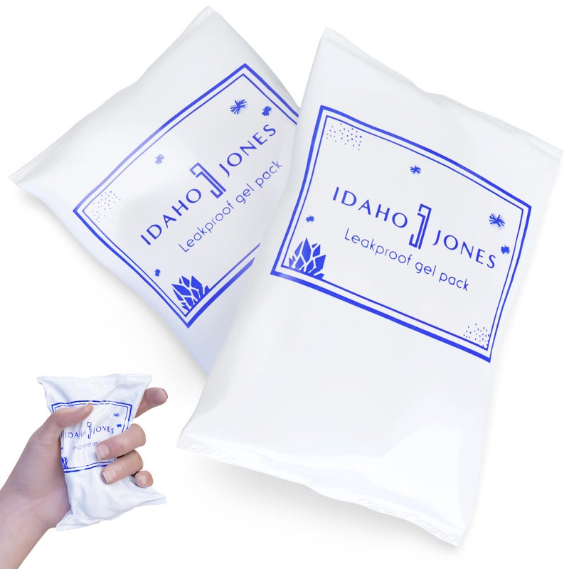 Idaho Jones Ice Packs for Cooler Reusable Refreezable for Breastmilk Storage Lunch Boxes Food Camping Long Lasting Freezer Safe TSA Approved