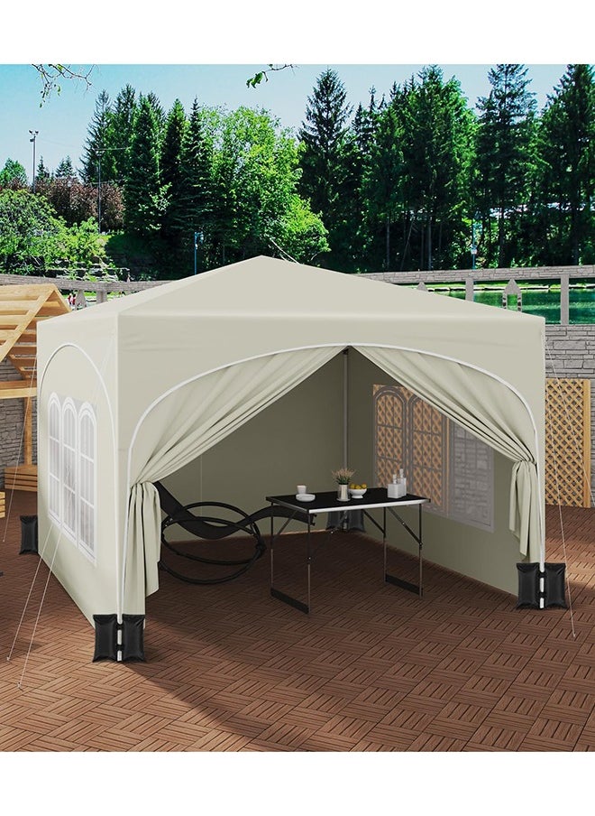 Arabest Party Tent , 3 x 3 m Garden Gazebo with Side Walls, Folding Pop Up Gazebo for Outdoor Market, Sun Shade with Semi-Circle Roof  - Image 4