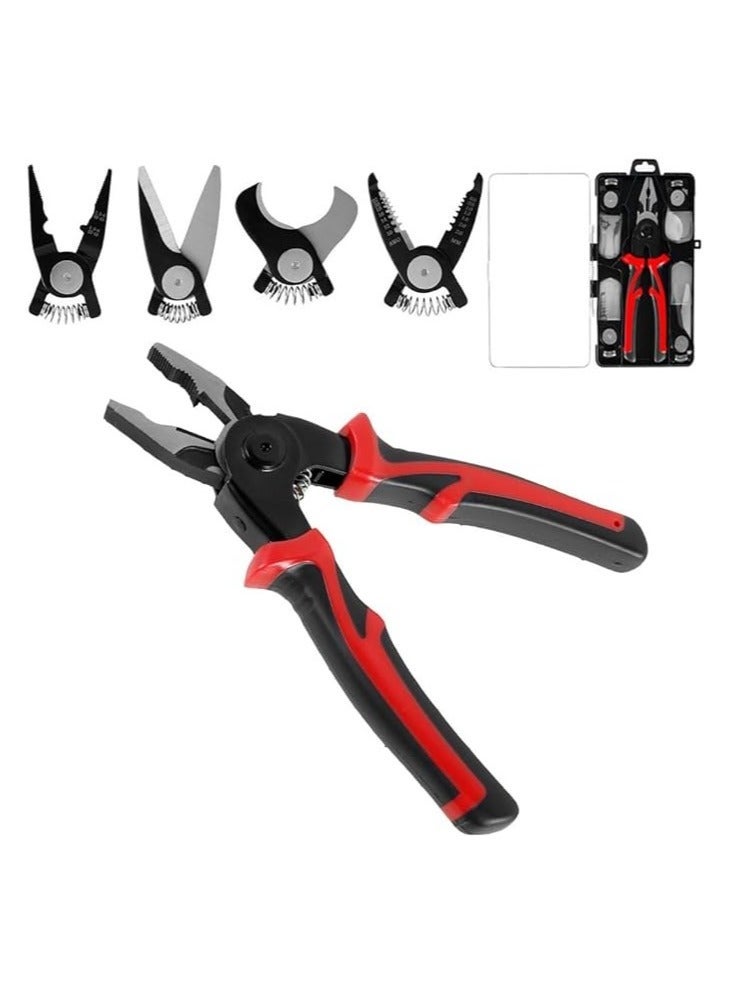 دينكس مجموعة أدوات متعددة الاستخدامات 5 في 1، تشمل أدوات تجريد الأسلاك، وقواطع الكابلات، وزردية العقص - Image 2