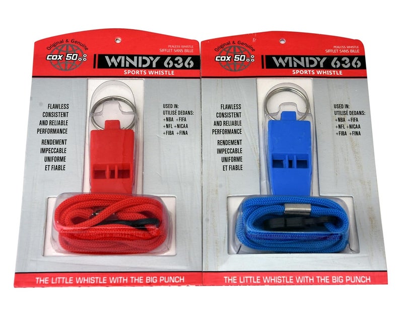 Cox 50 Windy 636 Sports Whistle with Lanyard | Loud Referee & Coach Whistle for Sports, Outdoor, Emergency Use | Multicolour Pack of 4 - Image 4