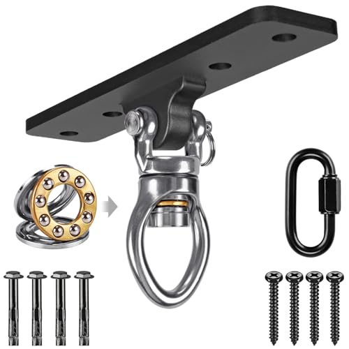 Dolibest Heavy Duty Swing Hanger Swing Set Accessorie with Carabiner for Indoor Outdoor Playground Porch Swing Hanging Kit for Wooden and Concrete Set with 4 Wood Screws and 4 Expansion Bolts 900LB - Image 1