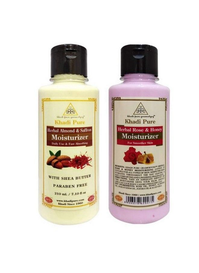 Khadi Pure Rose Honey & Almond Saffron Sls Moisturizing Lotion 210 Ml (Pack Of 2)  - Image 2