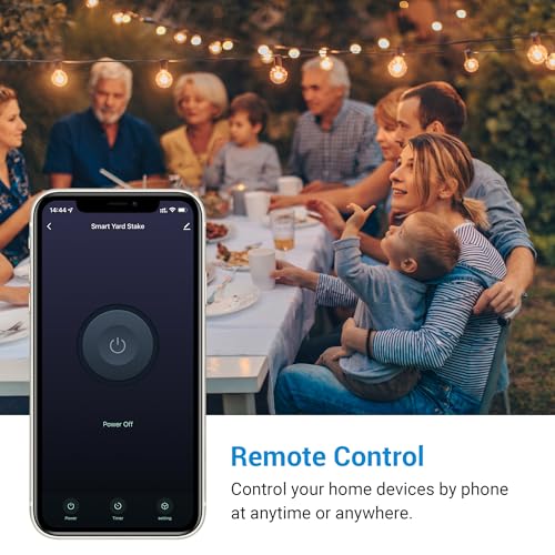 DEWENWILS WiFi Smart Yard Stake Plug with 6 Outlets, Voice Control, Waterproof Power Stake Timer with 6Ft Cord, Alexa&Google Assistant Compatible, 1875W/15A, for Christmas Decoration Lights - Image 3