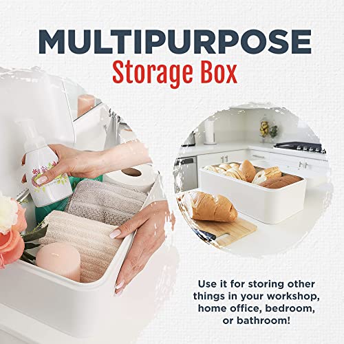 Culinary Couture Extra Large White Bread Box for Kitchen Countertop - Holds 2 Loaves - 16.5" x 9" x 6.5" - Stainless Steel Vintage Bread Boxes for Kitchen Counters - Image 5