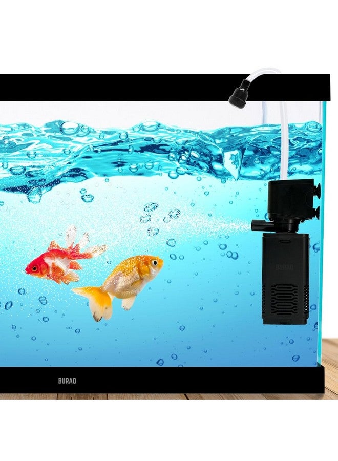 BURAQ Pets Aquarium Filter, 3 In 1 High Power Oxygen Filteration System, Low Power Consumption Submersible & Efficient Fish Tank Filter For Crystal Clear Water, Aquarium Filters For Fish Tank - Image 1