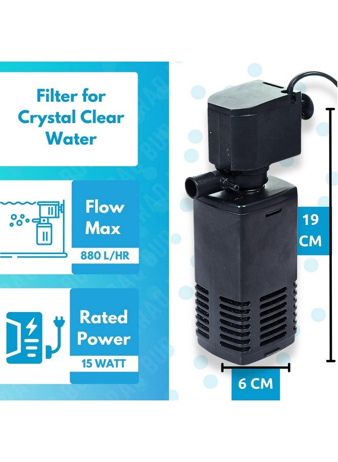 BURAQ Pets Aquarium Filter, 3 In 1 High Power Oxygen Filteration System, Low Power Consumption Submersible & Efficient Fish Tank Filter For Crystal Clear Water, Aquarium Filters For Fish Tank - Image 2