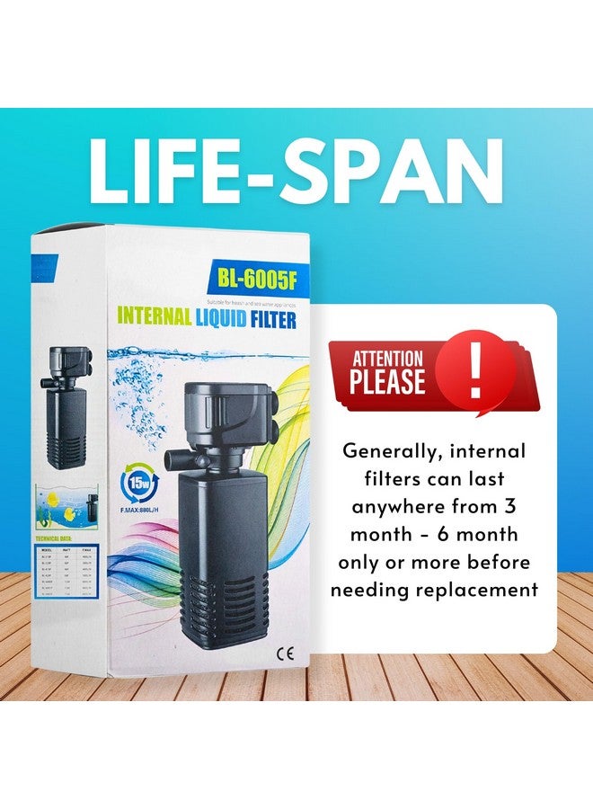 BURAQ Pets Aquarium Filter, 3 In 1 High Power Oxygen Filteration System, Low Power Consumption Submersible & Efficient Fish Tank Filter For Crystal Clear Water, Aquarium Filters For Fish Tank - Image 3