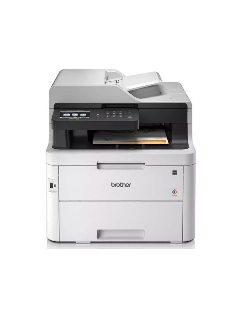 طابعة LED ملونة متعددة الوظائف Brother MFC-L3750CDW – طباعة، مسح ضوئي، نسخ، فاكس – طباعة على الوجهين، واي فاي، شبكة – بحجم A4