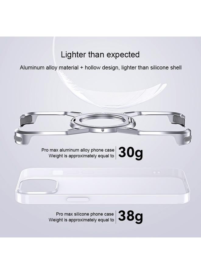 erorex Case For iPhone 16 Pro Aluminum Alloy Frameless 360-Degree Rotating Phone Case - Image 5