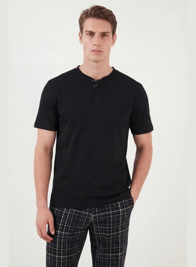 Buratti  Buratti Cotton Regular Fit Plaid Short-Sleeve Pajama Set for Men PAJAMA SET 6096860 for Men | Best Price UAE