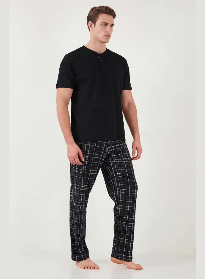 Buratti  Buratti Cotton Regular Fit Plaid Short-Sleeve Pajama Set for Men PAJAMA SET 6096860 for Men | Best Price UAE