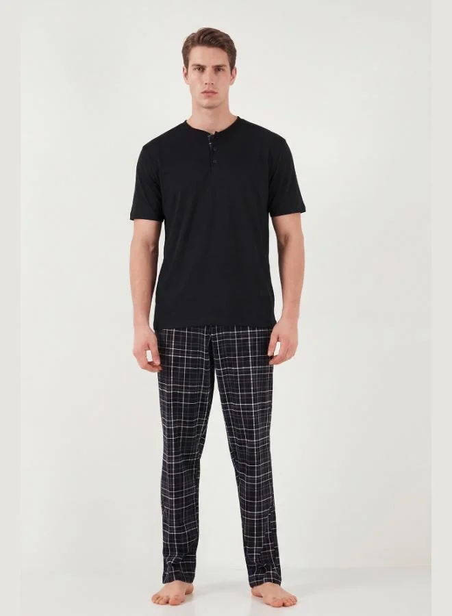 Buratti  Buratti Cotton Regular Fit Plaid Short-Sleeve Pajama Set for Men PAJAMA SET 6096860 for Men | Best Price UAE