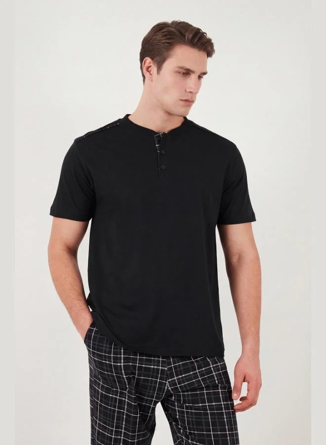 Buratti  Buratti Cotton Regular Fit Plaid Short-Sleeve Pajama Set for Men PAJAMA SET 6096860 for Men | Best Price UAE