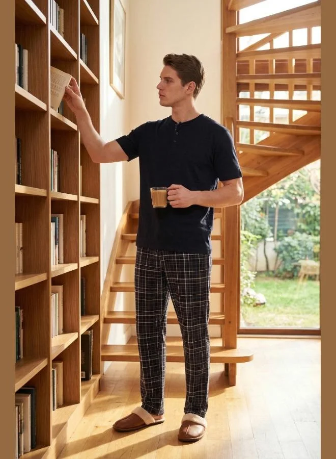 Buratti Cotton Regular Fit Plaid Short-Sleeve Pajama Set for Men PAJAMA SET 6096860