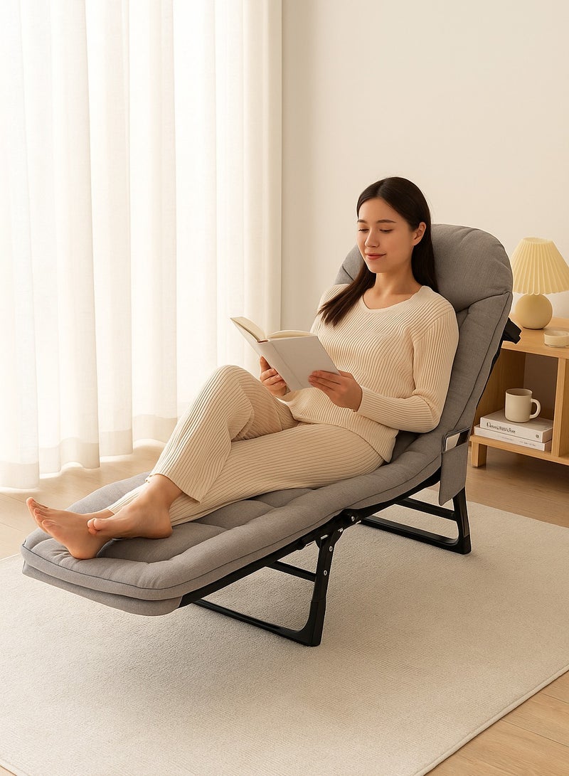 Harmony Home سرير تخييم هارموني هوم الفاخر القابل للطي - سعة 160 كجم، 8 أرجل، كرسي استرخاء فاخر للبالغين، للشاطئ الخارجي، المكتب، قابل للطي للاستخدام الداخلي والخارجي - Image 1