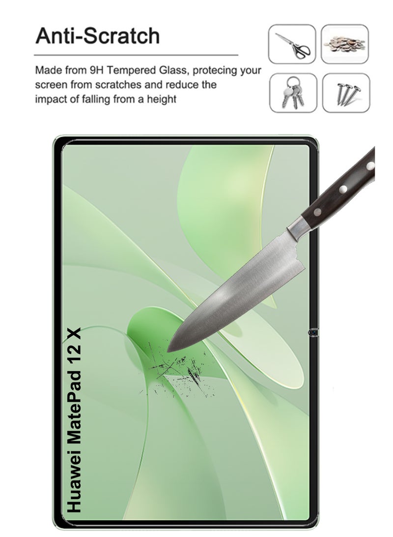 Huawei MatePad 12 X Tempered Glass Screen Protector – High Transparency, Delicate Touch, Anti-Explosion, Smooth Arc Edges, Easy Installation - Image 2