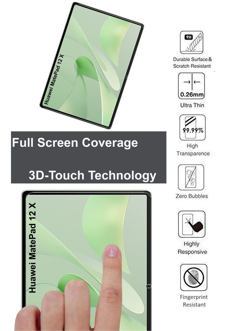 Huawei MatePad 12 X Tempered Glass Screen Protector – High Transparency, Delicate Touch, Anti-Explosion, Smooth Arc Edges, Easy Installation - Image 4