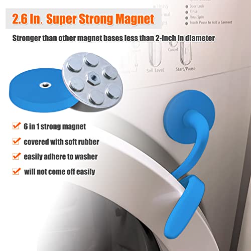 eHuangTools Front Load Washer Door Prop - Magnetic Washing Machine Door Stopper with 2.6-Inch Magnet Base, Removable Washer Door Holder Keep Washer Door Open to Prevent Odors (Blue) - Image 3