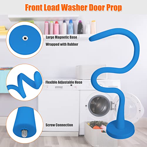 eHuangTools Front Load Washer Door Prop - Magnetic Washing Machine Door Stopper with 2.6-Inch Magnet Base, Removable Washer Door Holder Keep Washer Door Open to Prevent Odors (Blue) - Image 2