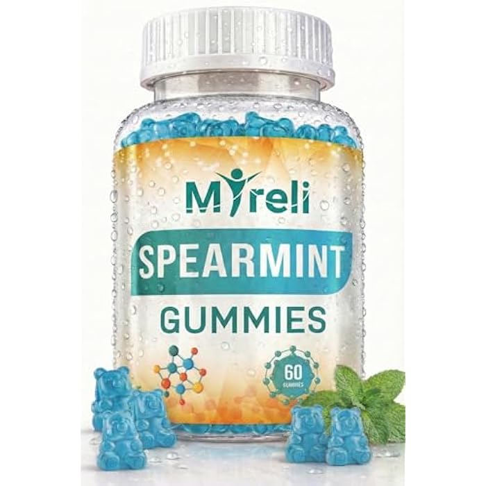 MYRELI Spearmint Leaf Extract 1000 mg Gummies - Herbal Mentha Spicata Chews with High Strength Botanical Extract for Daily Balance, Digestive Comfort, Breath Support and Focus, 60 Vegan Chewables - Image 1