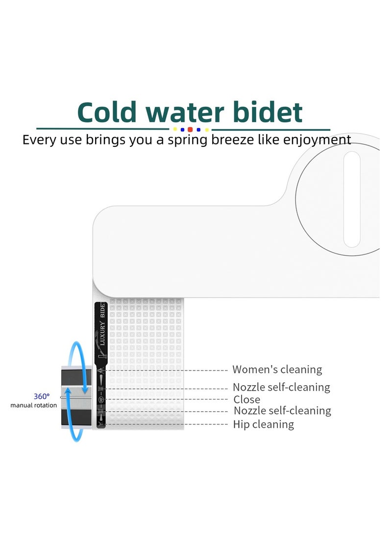 Bidet Attachment for Toilet Ultra-Slim Bidets for Existing Toilets, Non-Electric Bidet Toilet Seat Self-Cleaning Retractable Nozzles Badays for Toilets, Quick & Easy Installation Bedets - Image 5