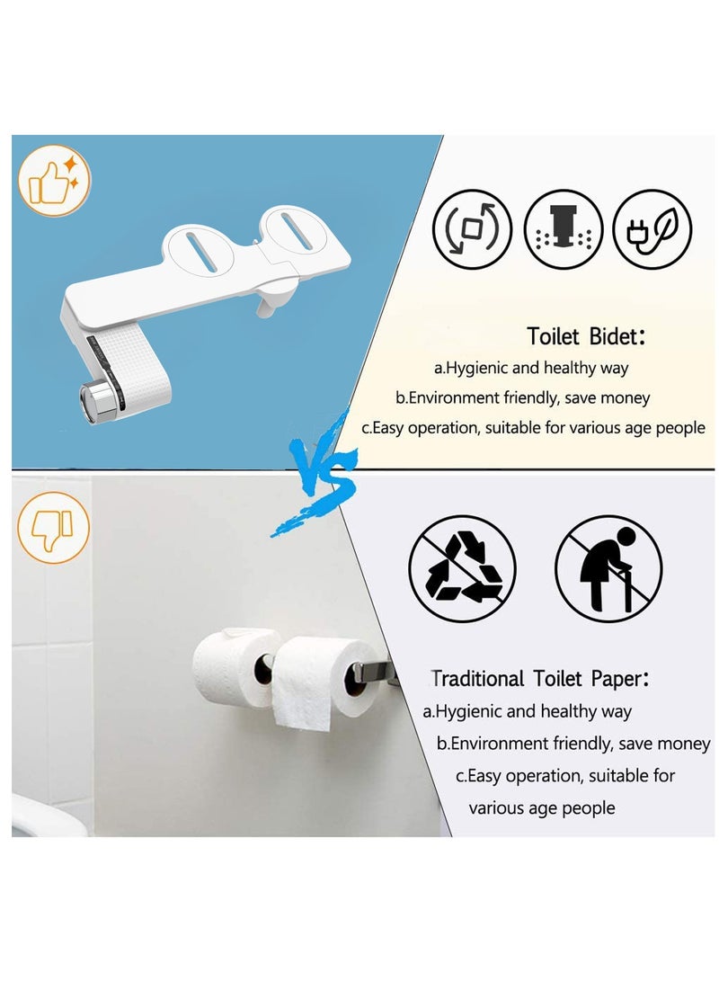 Bidet Attachment for Toilet Ultra-Slim Bidets for Existing Toilets, Non-Electric Bidet Toilet Seat Self-Cleaning Retractable Nozzles Badays for Toilets, Quick & Easy Installation Bedets - Image 2