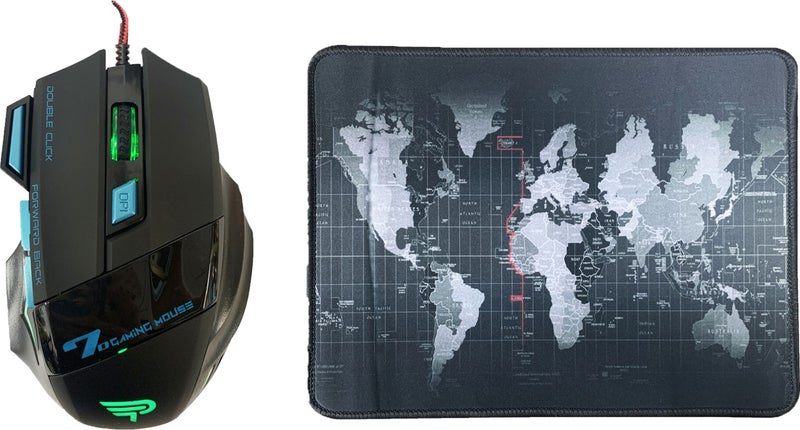 Yusoft PL-1830 USB Wired RGB Gaming Mouse + Mouse Pad  - Image 1