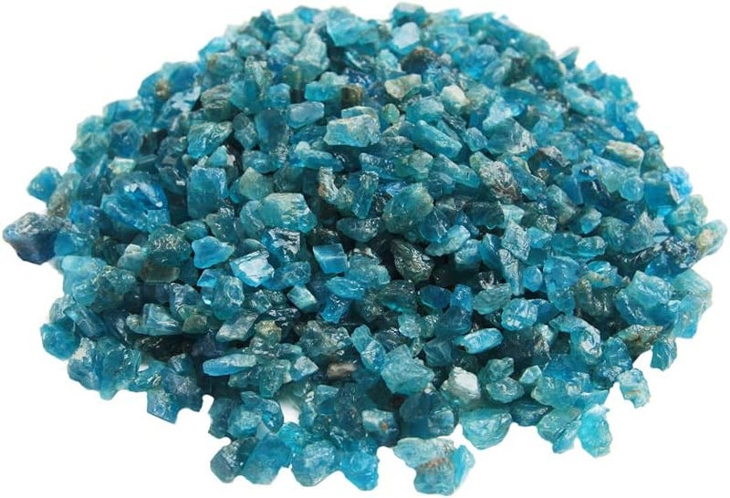 Acxico 1Pcs 100g Natural Blue Apatite Quartz Crystal Chip Healing Reiki Stones