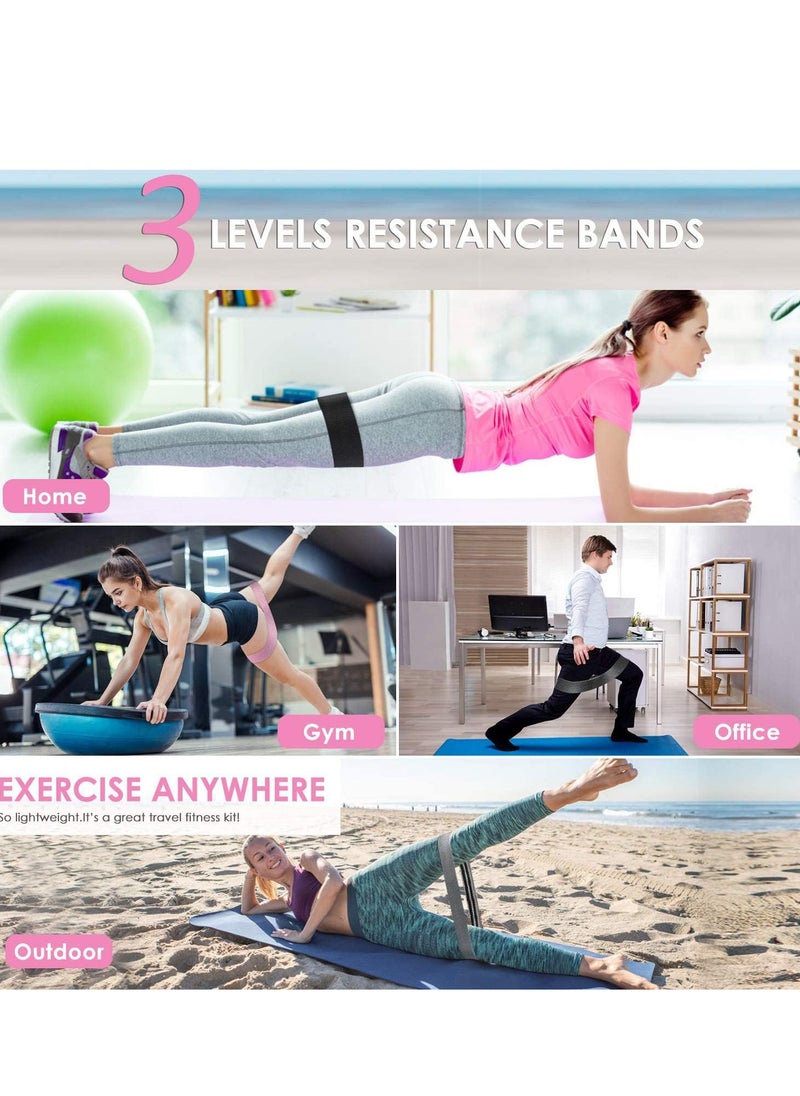 Generic - 3PCS Resistance Bands-Exercise Workout Bands with Non-Slip Design-Set of 3 Levels-for Legs,Gym, Home Fitness,Yoga,Strength,Pilates for Men/Women - Image 1