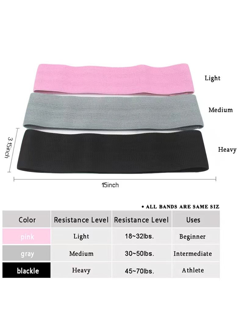 Generic - 3PCS Resistance Bands-Exercise Workout Bands with Non-Slip Design-Set of 3 Levels-for Legs,Gym, Home Fitness,Yoga,Strength,Pilates for Men/Women - Image 1